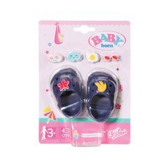 BABY born doll shoes - Holiday sandals with badges (blue)