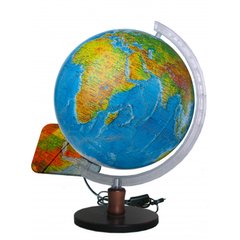 Глобус Фізично-політичний з підсвічуванням 320 мм на дерев'яній підставці (4820114954107)