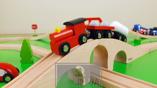 Wooden railway Viga Toys 49 el. (56304)