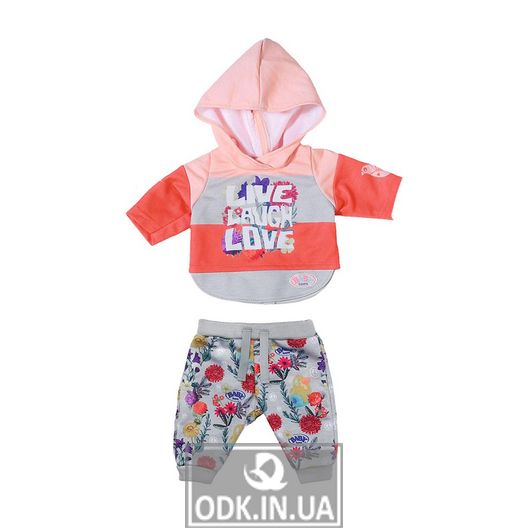 BABY born doll clothing set - Trendy sports suit (pink)