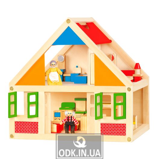 Дерев'яний ігровий набір Viga Toys Ляльковий будиночок (56254)