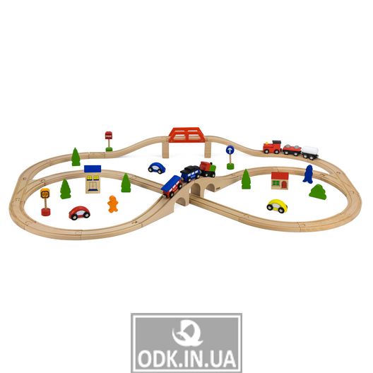 Wooden railway Viga Toys 49 el. (56304)