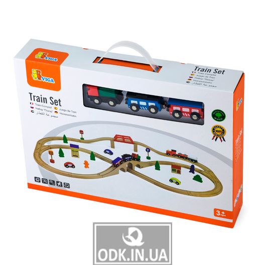Дерев'яна залізниця Viga Toys 49 ел. (56304)