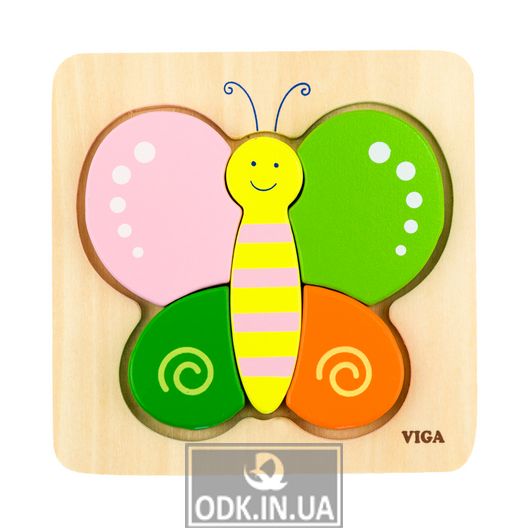 Дерев'яний міні-пазл Viga Toys Метелик (50170)