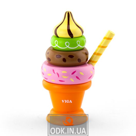 Toy products Viga Toys Wooden pyramid-ice cream, orange (51322)