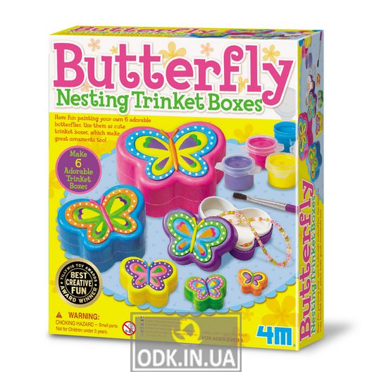 Set for coloring of mini-boxes Butterflies 4M (00-04664)