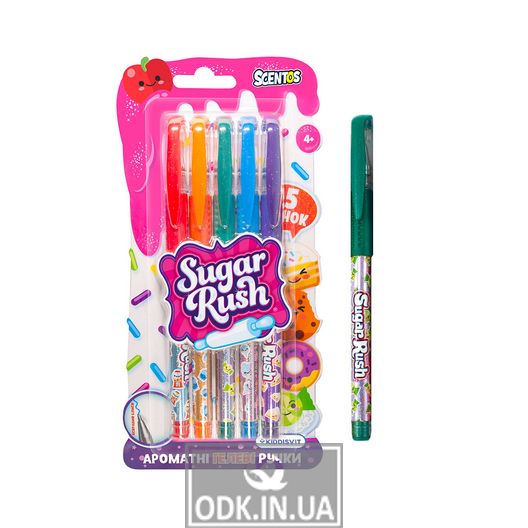 Set of fragrant gel pens - Bright glitter