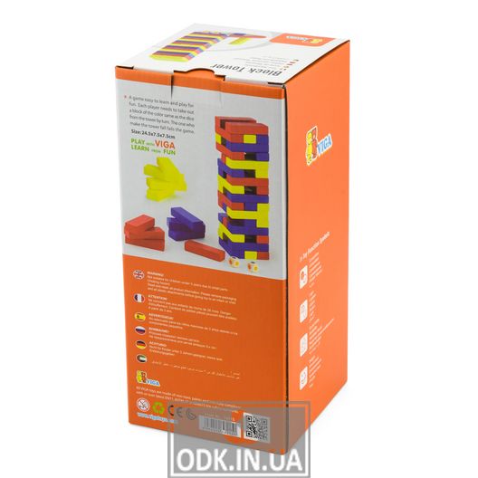 Деревянная настольная игра Viga Toys Цветная дженга (56215)