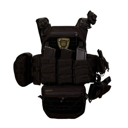 Плитоноска Warmor gen.3 Pro Max. Система швидкого скидання. 7 підсумок. Чорний