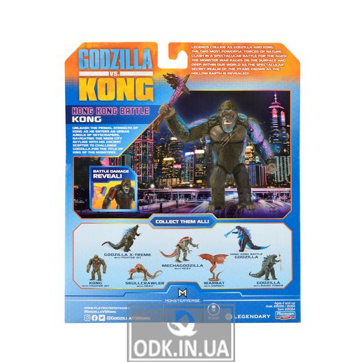 Godzilla vs. Kong- Kong with battle wounds and an ax
