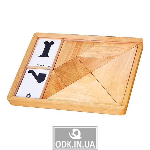 Гра-головоломка Viga Toys Дерев'яний танграм нефарбований, 7 ел. (56301)