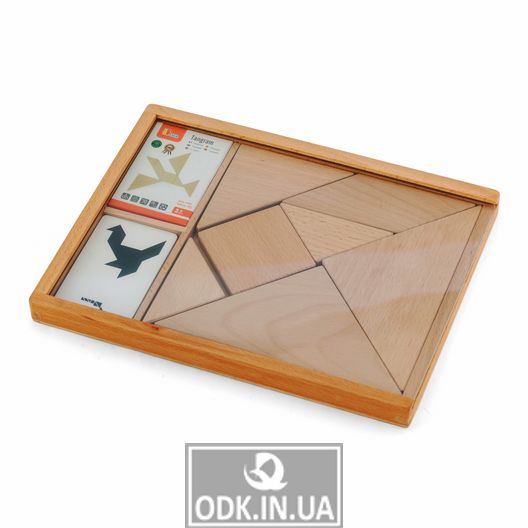 Puzzle game Viga Toys Wooden tangram unpainted, 7 el. (56301)