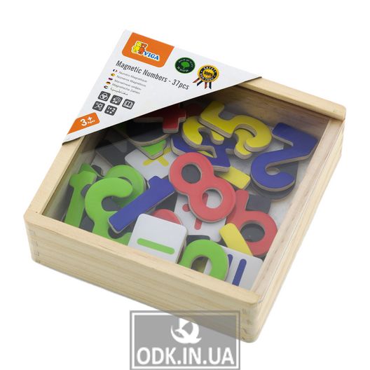 Set of magnetic numbers and signs Viga Toys, 37 pcs. (50325)