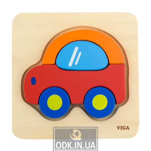 Дерев'яний міні-пазл Viga Toys Машинка (50172)