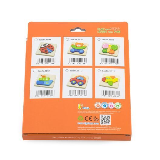 Дерев'яний міні-пазл Viga Toys Машинка (50172)
