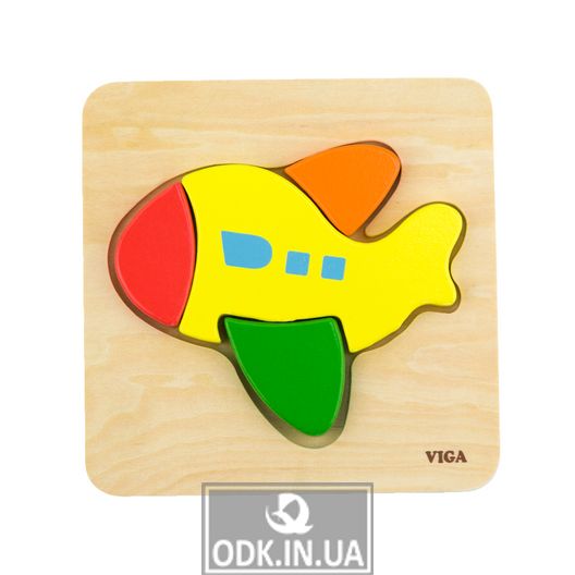 Дерев'яний міні-пазл Viga Toys Літачок (50173)