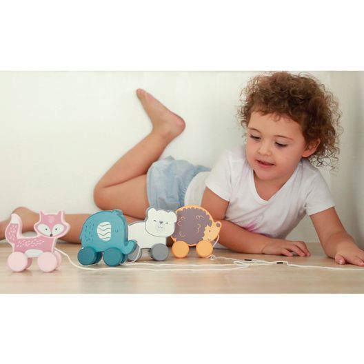 Дерев'яна каталка Viga Toys PolarB Білий ведмедик (44001)