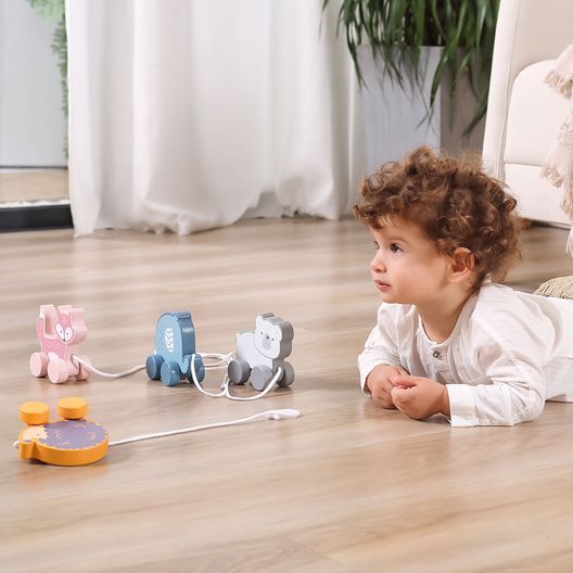 Дерев'яна каталка Viga Toys PolarB Білий ведмедик (44001)