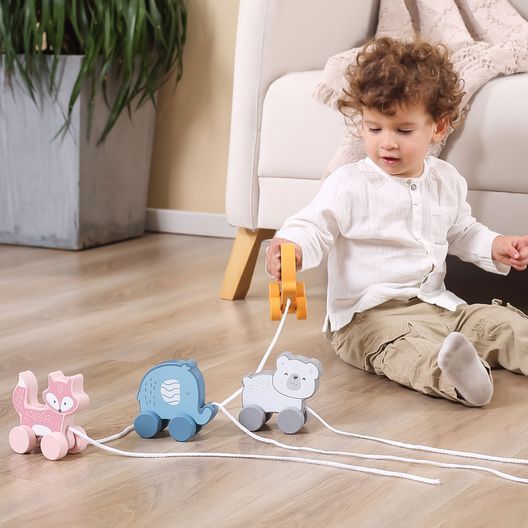 Дерев'яна каталка Viga Toys PolarB Білий ведмедик (44001)