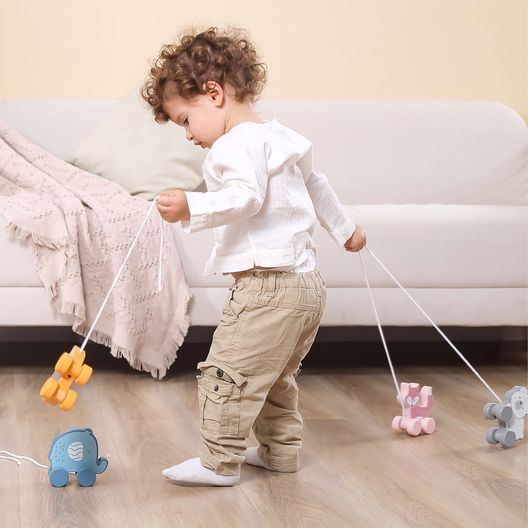 Дерев'яна каталка Viga Toys PolarB Білий ведмедик (44001)