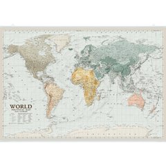 Світ. Політична карта. 88x60 см. М 1:34 500 000. Глянцевий папір, планки (4820114954428)