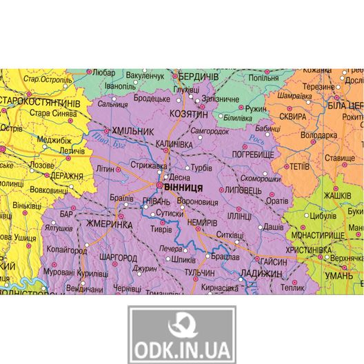 Ukraine. Administrative division. 100x70 cm. M 1: 1 400 000. Paper, lamination (4820114950222)