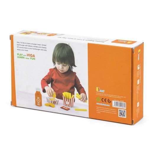 Іграшкові продукти Viga Toys Нагетси з картоплею фрі та соком (51603)