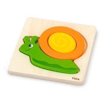 Дерев'яний міні-пазл Viga Toys Равлик (59931)