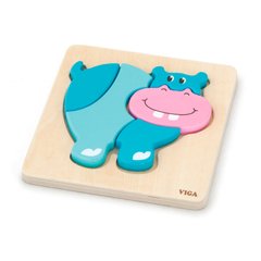 Wooden mini-puzzle Viga Toys Hippopotamus (59932)
