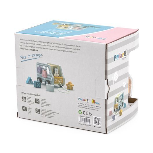 Дерев'яна каталка-сортер Viga Toys PolarB Вантажівка (44041)