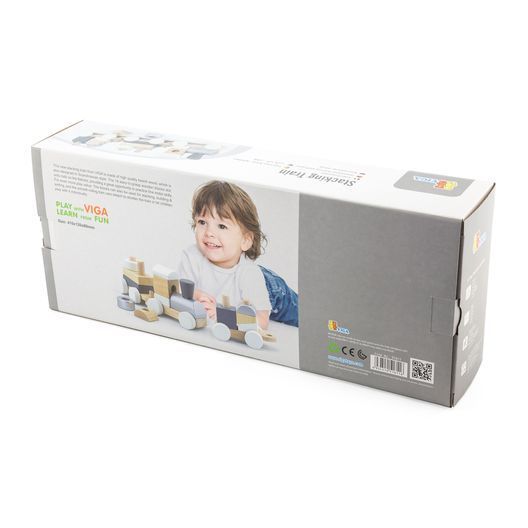 Дерев'яний поїзд Viga Toys Екокубики (51611)