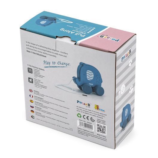 Дерев'яна каталка Viga Toys PolarB Слоник (44004)