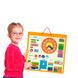 Магнитный календарь Viga Toys с часами, на английском языке (50377)