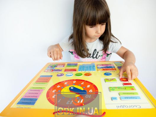 Магнітний календар Viga Toys з годинником, українською мовою (50377U)
