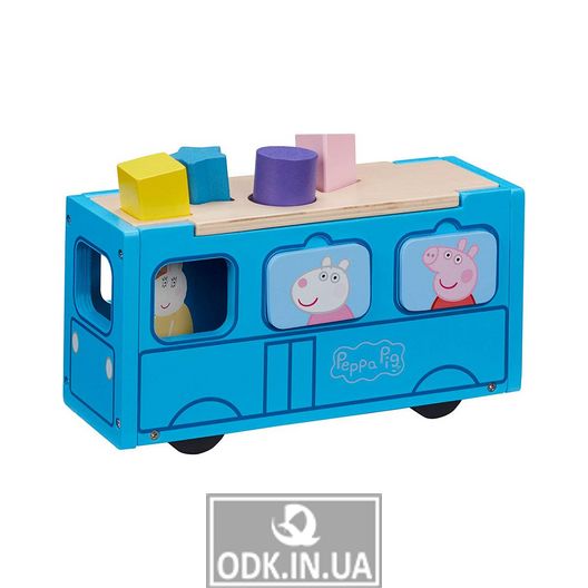 Деревянный игровой набор-сортер Peppa - Школьный автобус Пеппы