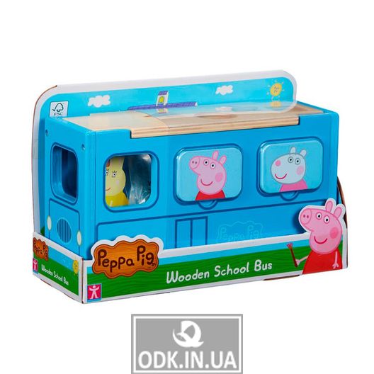 Деревянный игровой набор-сортер Peppa - Школьный автобус Пеппы