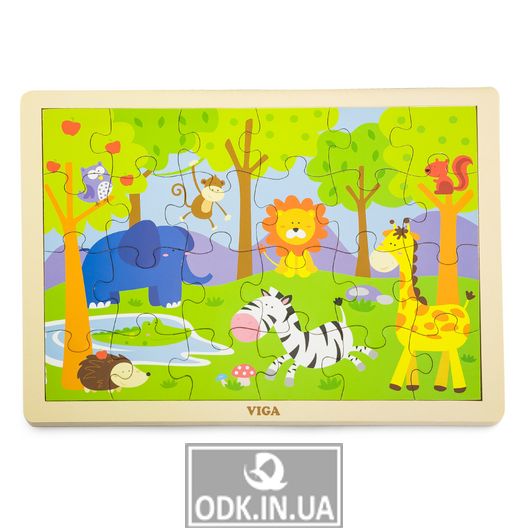 Wooden puzzle Viga Toys Animals, 24 el. (50198)