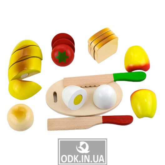 Іграшкові продукти Viga Toys Нарізана їжа з дерева (56219)