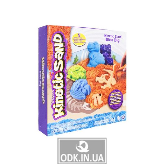 Sand for Children's Creativity - Kinetic Sand Dino (Blue, Brown)