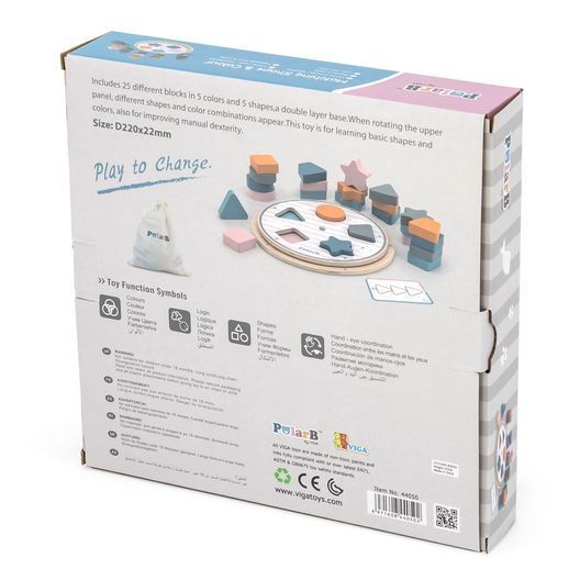 Дерев'яна гра-сортер Viga Toys PolarB Фігури (44050)