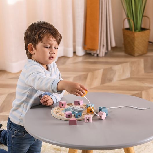 Дерев'яний сортер-шнурівка Viga Toys PolarB Годинник (44053)