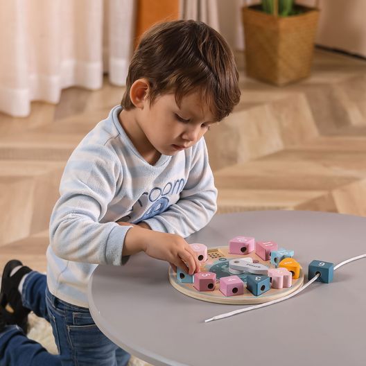 Дерев'яний сортер-шнурівка Viga Toys PolarB Годинник (44053)