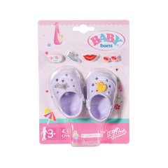 BABY born doll shoes - Holiday sandals with badges (lavender)