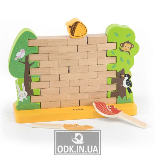 Деревянная настольная игра Viga Toys Стена из кирпичиков (44566)