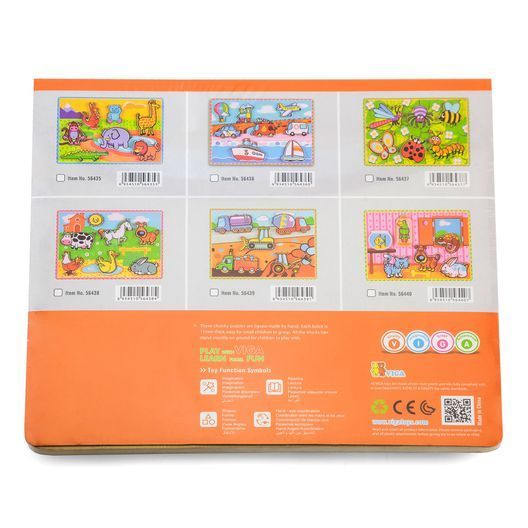 Дерев'яна рамка-вкладиш Viga Toys Звірятка (56435)