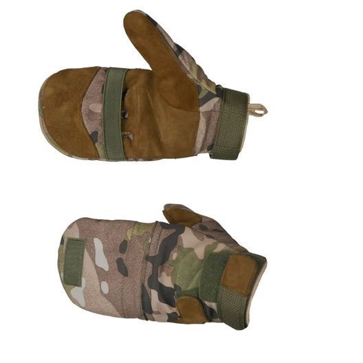 Тактичні утепленні зимові рукавиці Softshell мультикам