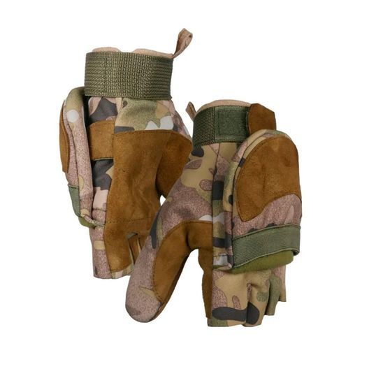 Тактичні утепленні зимові рукавиці Softshell мультикам