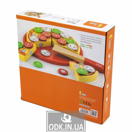 Игрушечные продукты Viga Toys Пицца из дерева (58500)