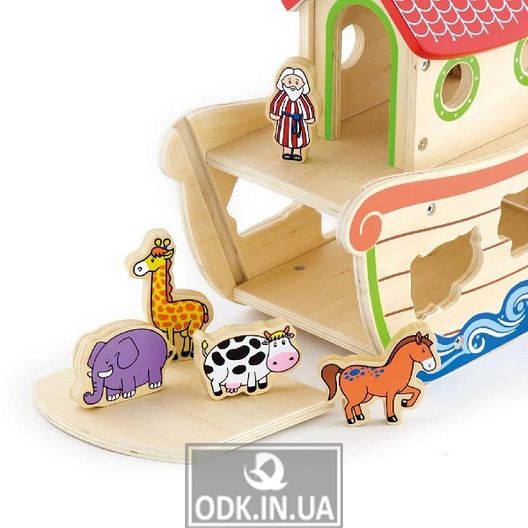 Деревянный сортер Viga Toys Ковчег со зверятами (50345)