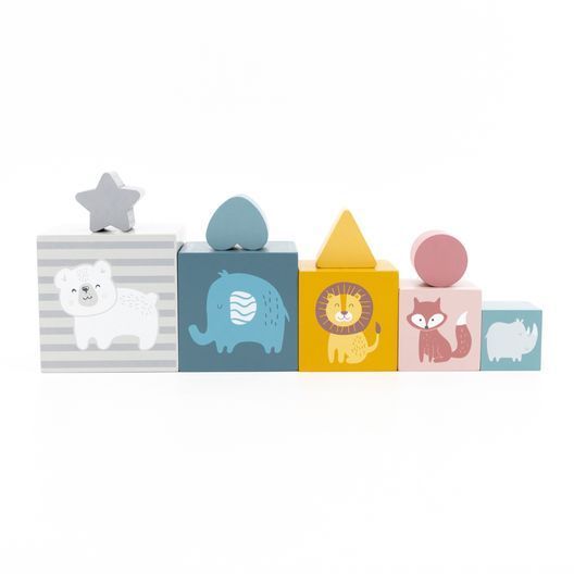 Дерев'яні кубики-пірамідка Viga Toys PolarB Сортуємо і складаємо (44016)